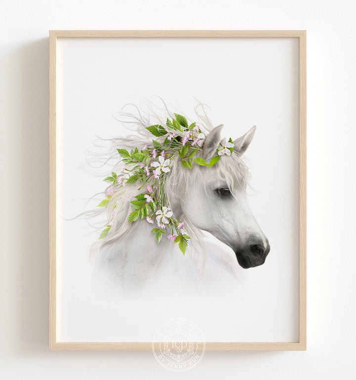 Horse with Flower Crown Vertical