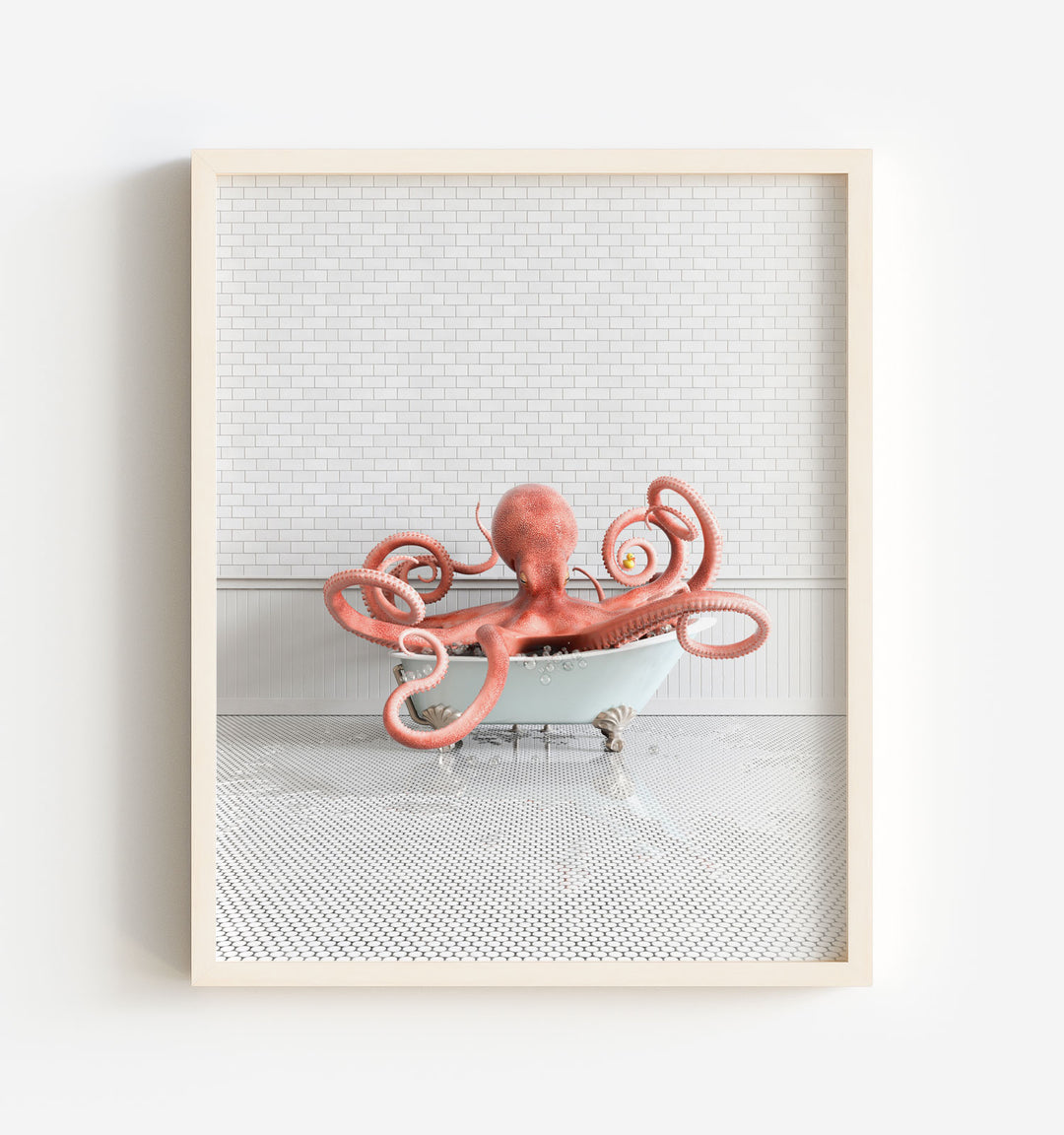 Octopus in Blue Bathtub