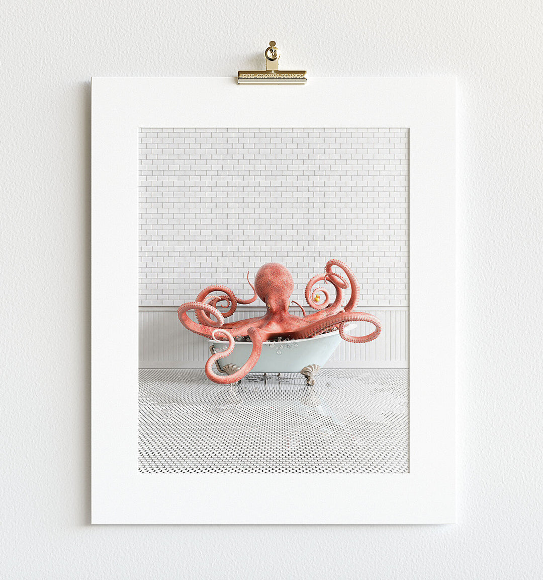 Octopus in Blue Bathtub