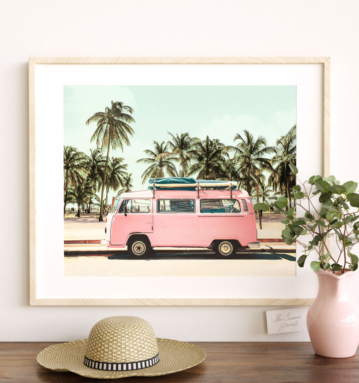 Pink VW Bus Love | Horizontal