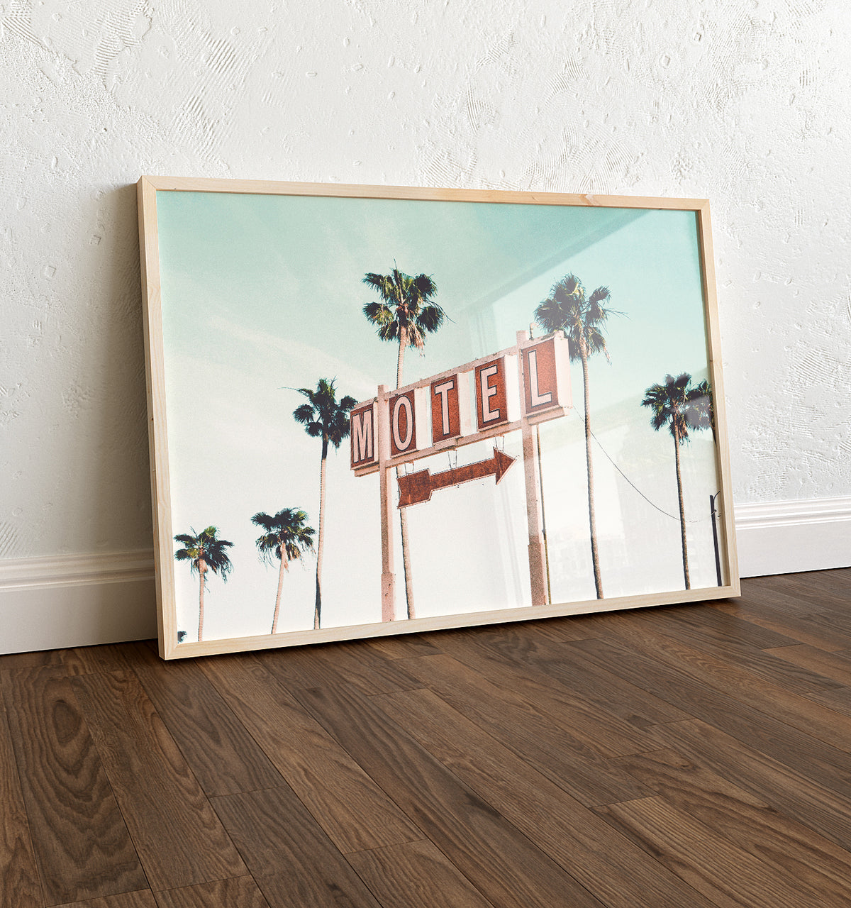 Retro Motel and Palms - horizontal wall art