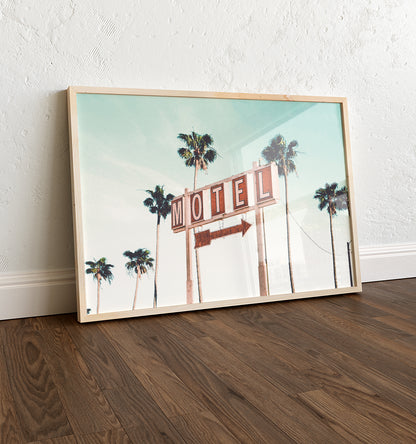 Retro Motel and Palms - horizontal wall art