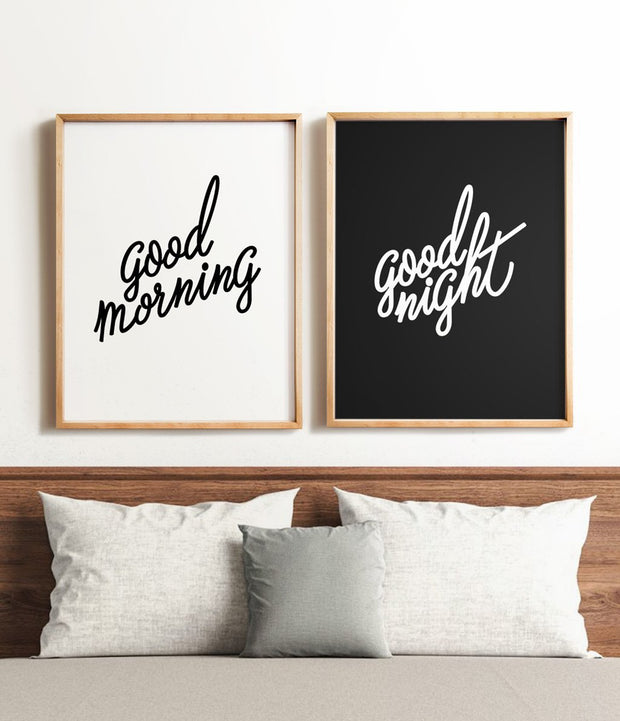 Good Morning / Good Night Set of 2 Wall Art Prints
