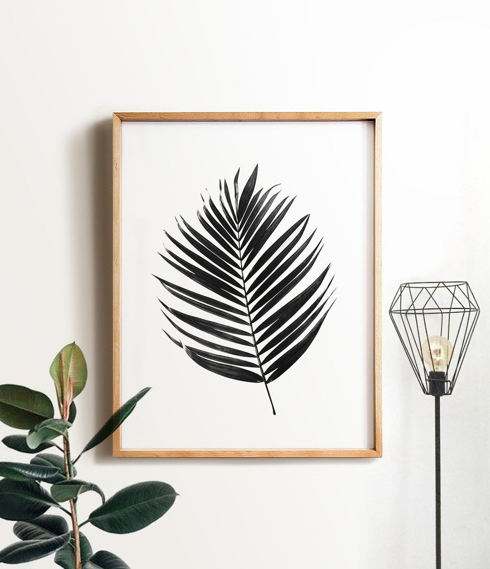Palm leaf - black and white - The Crown Prints
