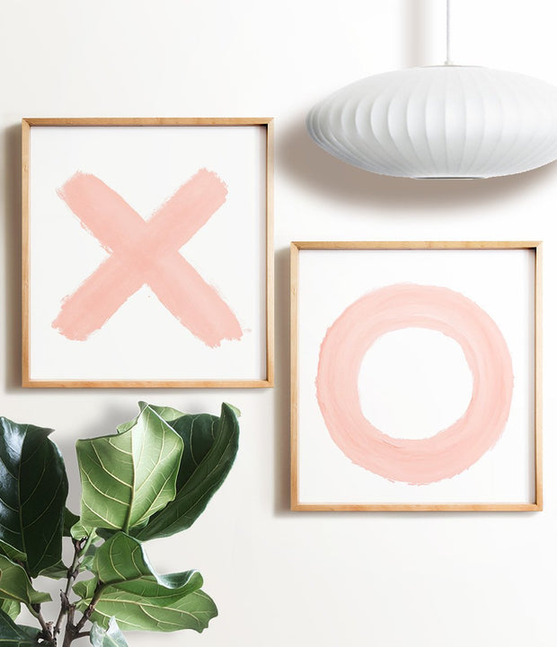 Blush Pink XOs - set of two Girls Room Decor Prints
