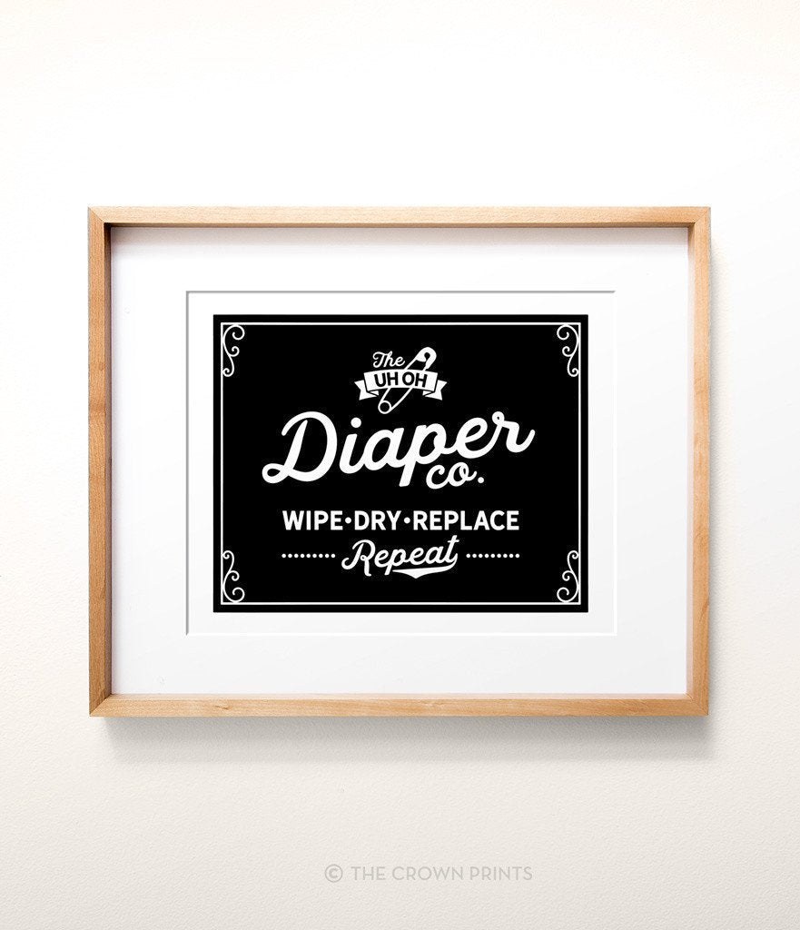 Uh Oh Diaper Co - Funny Nursery Art (landscape) - The Crown Prints